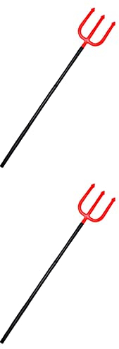 Haloppe Lot de 2 armes d'Halloween pour fête d'Halloween - Faucille de démon - Fourchette - Accessoire robuste - Taille unique