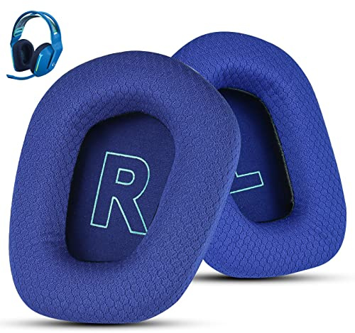 Wzsipod Tessuto sostituzione padiglioni auricolari per Logitech G733 Gaming Headset, anche Fit Logitech G335 cuffie senza fili, accessori EarPads con rete morbida e schiuma (blu)
