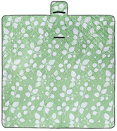 TengYuer Picknickdecke 180x200cm Stranddecke Wasserdicht Sandfrei Isoliert Faltbar Strandmatte mit Tragegriff Outdoor Campingdecke XXL für Camping Parks Strände Picknick GrüN Weiß