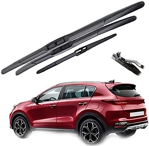Para Kia, para Sportage QL 2016 2017 2018 2019 2020, juego de escobillas limpiaparabrisas delanteras y traseras para ventana de coche, limpiaparabrisas de 26 16 11 