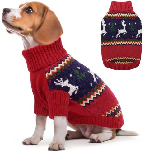 KONVINIT Hundepullover Weihnachten Großer Hund -Weihnachtspulli Dog Sweater