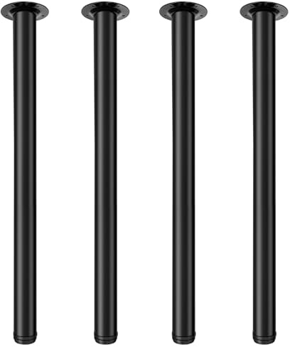Jahof Gambe Regolabili per Tavolo 75 cm, Gambe per Mobili in Metallo, Diametro Ø50 mm, Piedi per Tavolini da Caffè, Scrivania, Camper, Bancone da Bar, Kit di 4, Nero