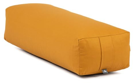 Bodhi Yoga Salamba Bolster Eco | Waschbarer Bezug aus 100% Bio-Baumwolle | Yogarolle eckig mit Bio Dinkelfüllung | Yogakissen groß für Restoratives Yoga | Maße: 63,5 x 26,5 x 20,5 cm