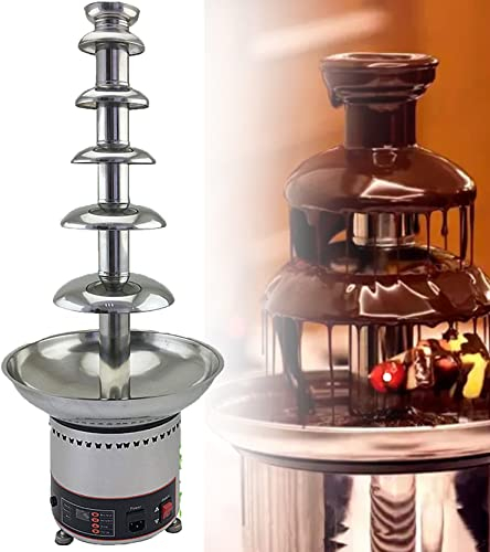 Mini fuente de fondue de chocolate, máquina eléctrica de fuente de fondue de chocolate de acero inoxidable, equipo de buffet de acero inoxidable de 300 W para fiestas, bodas, cumpleaños, Navidad (6 p