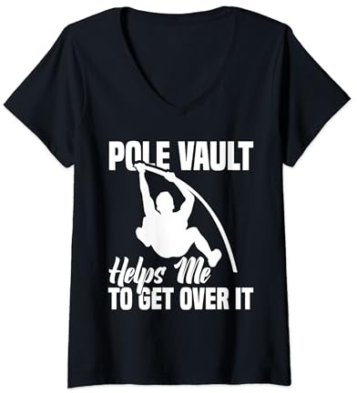 Womens Pole Vaulting Shoes Pole Vaulter Spikes Gloves Pole Vault V-Neck T-Shirt