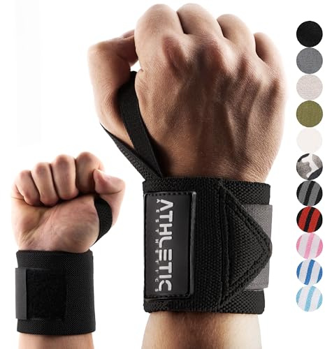 ATHLETIC AESTHETICS Handgelenk Bandagen Fitness - Wrist Wrap (45 cm im Paar) Handgelenkbandage für Krafttraining, Fitness, Bodybuilding, Crossfit - Handgelenkstütze
