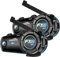 Fodsports FX8 AIR Motorrad Headset, Bluetooth Motorradhelm Headset für 6 Motorräder mit Reichweite von 1500m, Intercom Motorrad mit Antenna, Musik Teilen, FM Radio, 3 Soundeffekte, 900mAh, 2 Paket