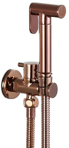 Roségold Bidet Handbrause Set für WC, Bidet Armaturen WC Messing Wandmontiert Handheld Baby Cloth Diaper Sprayer mit 1.5M Duschschlauch, für Personal Hygiene