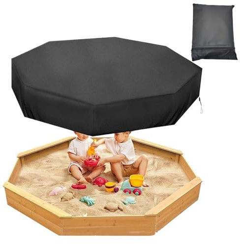 Nbbwwu Sandkastenabdeckung, achteckig, 210D Oxford-Stoff, Sandkasten-Abdeckung, Schutz mit verstellbarer Schnalle für Hof, Outdoor, Garten, Terrasse, Hinterhof