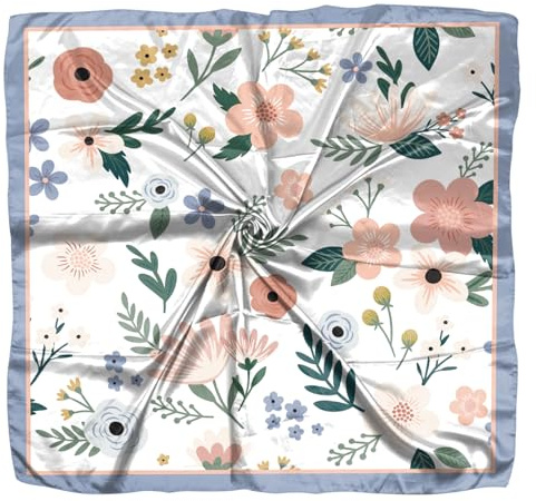 Deokke Kopftuch Damen,Bandana Damen,70x70cm Seide Feeling Quadratische Satin,Kopf Schal Wrap Headwear Mode Ästhetische Nette Dekoration Frauen Mädchen