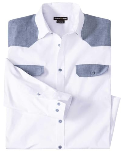 ATLAS FOR MEN - Herrenhemd - Lange Ärmel - Verfügbar in großen Größen von M bis 5XL