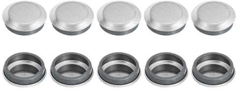 sourcing map 10 Pcs Kitchen Sink Hole Cover, 1.18 Inch Faucet Hole Cover Stainless Steel Tap Hole Plate Stopper for Top Holes Kitchen Bathroom Sink Accessories, Silver