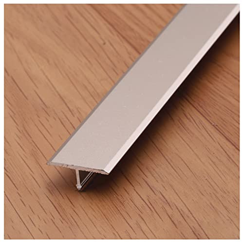 Bande de transition auto-adhésive en T pour joints de porte, seuil de porte, joint de sol en métal, couvre l'espace entre le bois, le carrelage, le vinyle, le bois, le tapis, le carrelage, 2 cm de