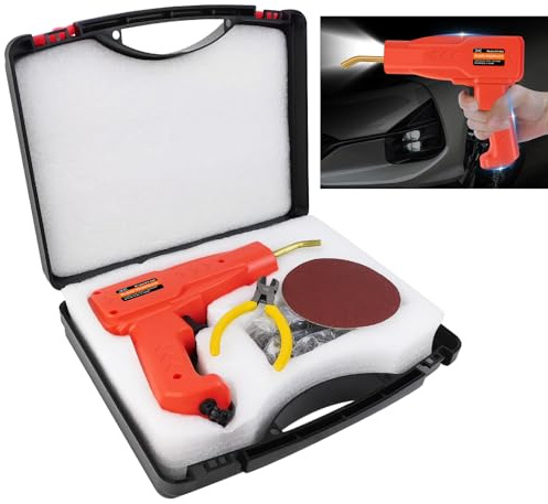 Saldatrice in plastica da 150 W, con 800 punti metallici e valigia, pistola per saldatura in plastica, set di riparazione per paraurti auto, per la riparazione di crepe in plastica