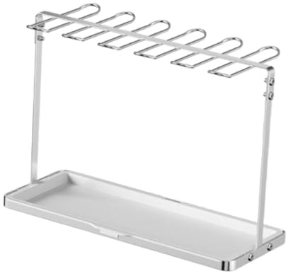 FLCPJGV Support de Verre à Vin en Métal, Porte Verres Suspendu, égouttoir à Verres, Plateau D'égouttage, Support à Verre à Pied pour Bar, Famille, Restaurant, Hôtel, Argent