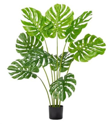 HPLWYM Artificiel Monstera en Pot, 120cm Plantes Artificielles Fausse Plante Tropical Verte Décoration pour Interieur Extérieur Maison Chambre Salon Balcon Jardin, Arbre Artificielle