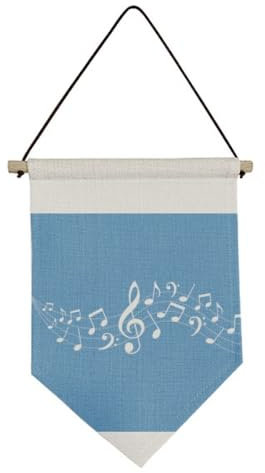 Energetic 5-le Staff Blue Canvas Flag Hanging Wall Art Decor Banner