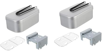 MAGICLULU 2 Sätze Camping-Lunchbox camping zubehör outdoor cooking Camping-Kochgeschirr Campingtisch klappbar Herd Zinn Campingzubehör Zubehör für die Campingküche Aluminiumlegierung Silver