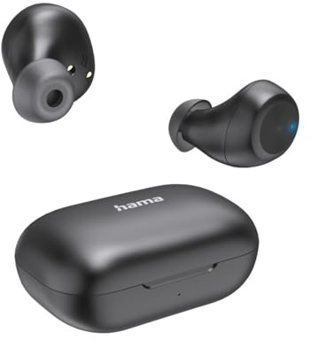 Hama | Auriculares Bluetooth inalámbricos para Deporte - Negro | Cascos Bluetooth 5.0 con micrófono y ecualizador, IPX4, hasta 16 horas de música, acceso Siri y Google, Control táctil