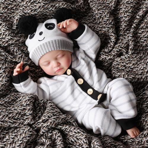 BABESIDE Realistische Reborn-Babypuppe Junge – 17 Zoll Lebensechte Reborn Puppe mit Weichem Stoffkörper, Neugeborener mit Niedlichem Outfit und Zubehör, Geschenk für Kinder ab 3 Jahren
