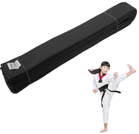 Ruayia Karate Gürtel Judo Belt Gürtel Gelb, Judo Stoff Kampfsport Gürtel dickem Kampfkunst Karate Baumwolle Kinder, Taekwondo Gürtel Aikido Belt Erwachsene - Schwarz