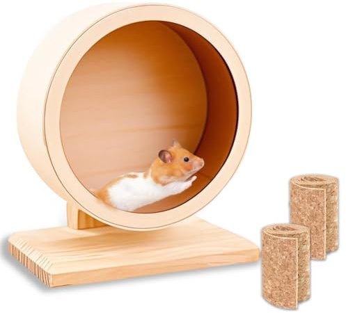 Ruota in legno, diametro 15 cm, per criceti, in legno, dotata di cuscinetti silenziosi, accessori per animali di piccola taglia, adatta per Totoro Mouse, scoiattolo, cincillà, piccolo animale