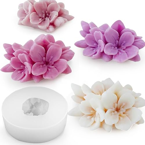 3D Kirschblüte Kerzenform Duftkerze Silikonform Blumen Duftkerzen Silikonformen Gießformen Silikon Kerzenformen Zum Gießen Kerzen Selber Machen Set Kerzen Formen Silikon Seifenform Epoxidharz Formen