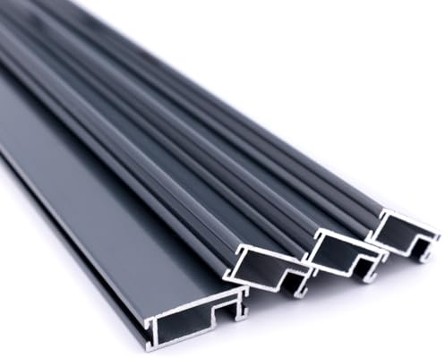 Lot de 4 Profils Alu Recoupables pour Moustiquaire Fenêtre Cadre Fixe – Aluminium Résistant – Facile à Couper (Gris Anthracite, 1000 mm)