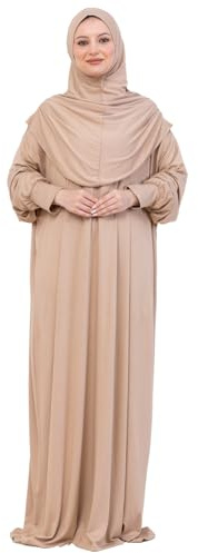 Prien Gebetskleidung Mit Hijab Für Damen, Baumwolle Muslim Abaya Für Frauen, Weich Kopftuch Gebetskleid, Elegante Türkische Islamische Kleid Eid, Ramadan, Umrah, Hajj