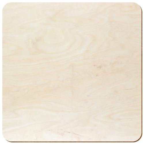 Holz Quadrat Birke natur beidseitig farblos lackiert Deko Basteln 3-50cm aus 3mm Birkensperrholz einzeln oder im Set erhältlich, Größe:24cm, Pack mit:50 Stück