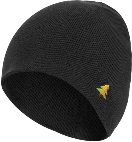 Donfri 100% lana merino cappello berretto di lana uomo caldo cappello invernale beanie uomo inverno morbido cappello a maglia hat regalo, Nero, Taglia unica