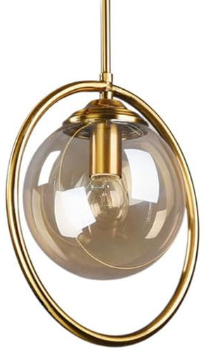 Lámpara Colgante de Cristal Minimalista nórdica, Base E14, lámpara de Techo de un Solo Cabezal, luminaria empotrada, Ideal para Dormitorio, balcón, Sala de Estar, lámpara Colgante Decorativa.