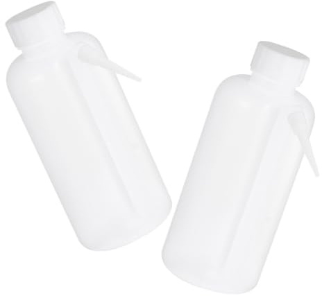 PLAFOPE 500Ml Wash Bottle Portable Squeeze Bottle with Wide Mouth for Laboratory Use and Plant Watering Lightweight Chemical Resistant Hand Wash Set of 2