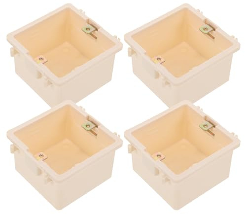 HORIALENCE Scatola Di Giunzione Elettrica Da Incasso 86 Tipo, Scatola Di Montaggio Presa a Muro Antifiamma, Set 4 Pezzi Per Impianti Domestici e Commerciali