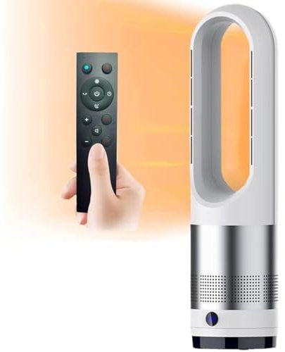 Ventilador De Torre Frío Y Caliente Con Control Remoto, Ventilador Calefactor De 1400 W, 8 Velocidades, Temporizador De 8 Horas, Pantalla LED, Ventilador De Circulación De Aire Oscilante De 80°