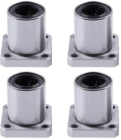 Cuscinetti a sfere lineari con flangia quadrata LMK10UU, diametro interno 10 mm, diametro esterno 19 mm, lunghezza 29 mm con guarnizione in gomma su entrambi i lati per CNC, stampante 3D 4 pezzi