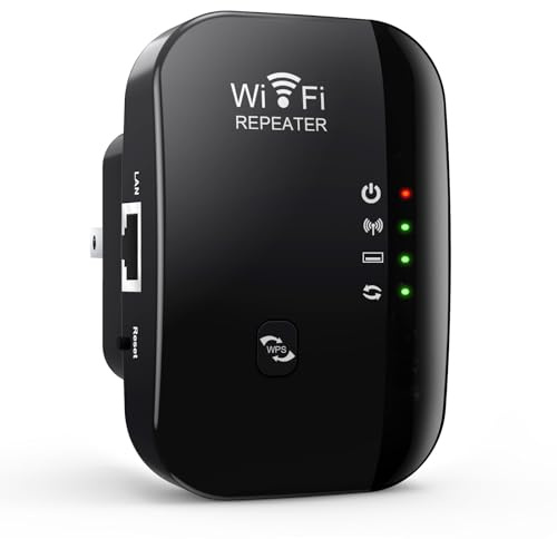 Latest WiFi Extender-Booster-Repeater – 3200 Sq.ft, 45+ Devices, Gigabit Ethernet, One-Click Setup, Home Signal Amplifier, UK Plug