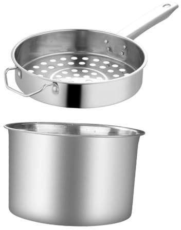 Baluue Passoire Professionnelle Acier Inoxydable avec Grand Tamis Cuillère Écumoire Ergonomique pour Cuisine Ustensile Pratique pour Pâtes et Nouilles
