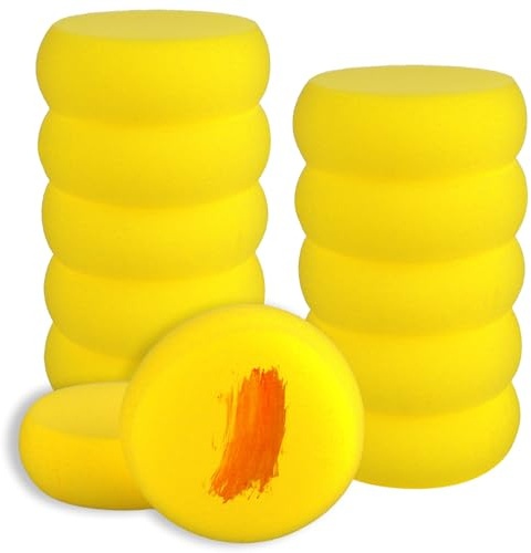 Cobee 12 Stück Runder Malschwamm, Runde Schwamm Set Kunst Schwamme Saugfähig Schwämme Painting Sponges Schwammstupf Pinsel Malutensilien für DIY Malerei Handwerk Ton Gesichtsbemalung