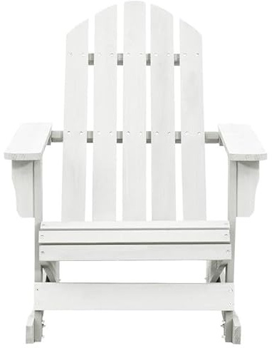 Eleganz Sedia a dondolo da giardino in legno duro e legno di pino – Panca a dondolo bianca per terrazza, balcone e giardino – Durevole e resistente alle intemperie – Comoda poltrona relax all'aperto