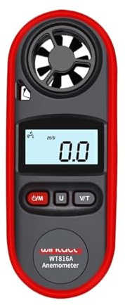 Velocità del-vento, WT816A Anemometro digitale 30m/s Velocità aria -10~45C Indicatore di velocità della temperatura del-vento Indicatore di freddo Misuratore