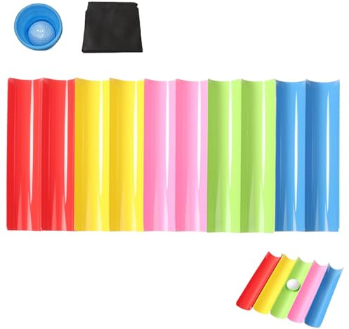 Team Building Activity Pipeline Kit - 10 Half-Pipe Set With Golf Ball & Cup For Group Games, Teen Outdoor Sports, Corporate Training, Icebreakers & Leadership Workshops, Portable PP Construction