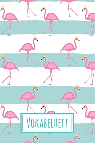 Vokabelheft: Flamingo | ca. DIN A 5 | mit 2 Spalten | 108 Seiten | für alle Fremdsprachen | Für Schüler und Erwachsene | Liniert mit Teilungslinie | Für Englisch, Französisch, Spanisch und Latein