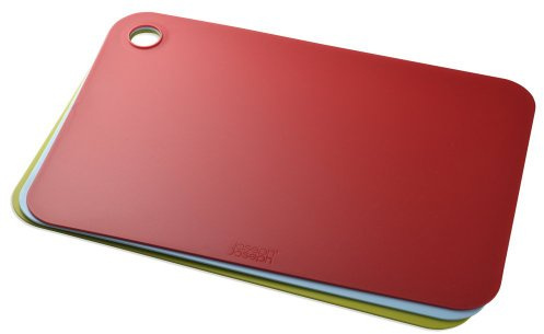 Joseph Joseph Pop - 3-Piece Double-Sided Colour Coded Chopping Board Mat Set, Flexible, Easy to Store, Dishwasher-Safe, Multicolour