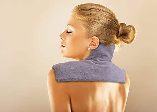 schwerinernaturheil Moor Nackenwärmer 29x39 cm mit Fleecebezug in grau, Nackenkissen, Wärmekissen, Wärmekompresse, Heizkissen