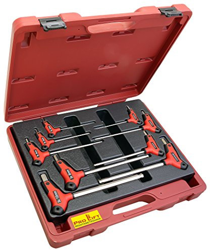 Pro-Lift-Montagetechnik Innensechskantschlüssel Set 9 teilig T-Griff mit Box 920025B, 02171