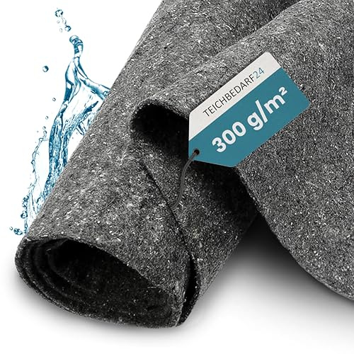 TeichVision - Non-tissé de Protection - pour étang et Bassin - Gris - 300 g/m² - 4 x 2 m