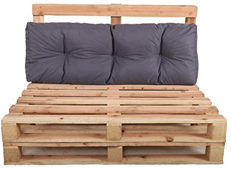 Chicreat 80532 Pallet Cushion Set, 120 x 40 x 10/20cm, Dark Grey and Red