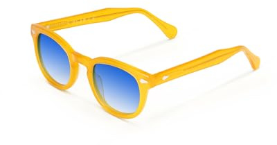 X-LAB XLAB 8004 Occhiali da sole stile moscot, 48mm, Giallo/Azzurro Sfumato, Unisex