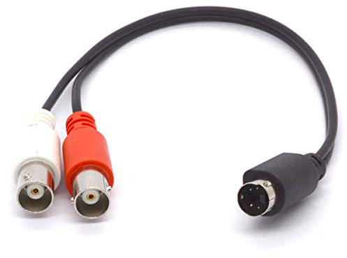 PIIHUSW S Video Splitter Cable 4 Pin SVHS Male to Dual BNC Female Connector Y Adapter S-Video Connector (BNC Male)